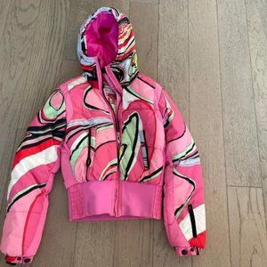 EMILIO PUCCI Colorblock Pattern Down Jacket ROSSIGNOL X